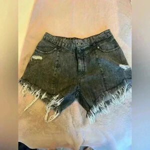 NWT Retrofete Tessa shorts in faded black cut off distressed style